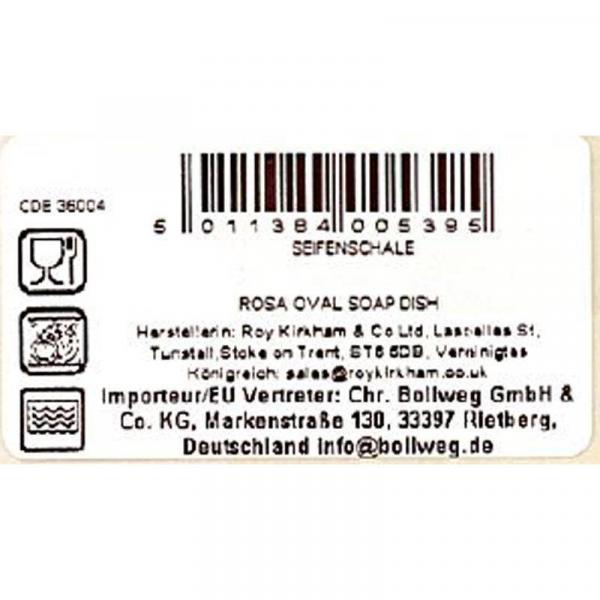 Seifenschale eckig Redoute Rose 12x8,5cm Roy Kirkham